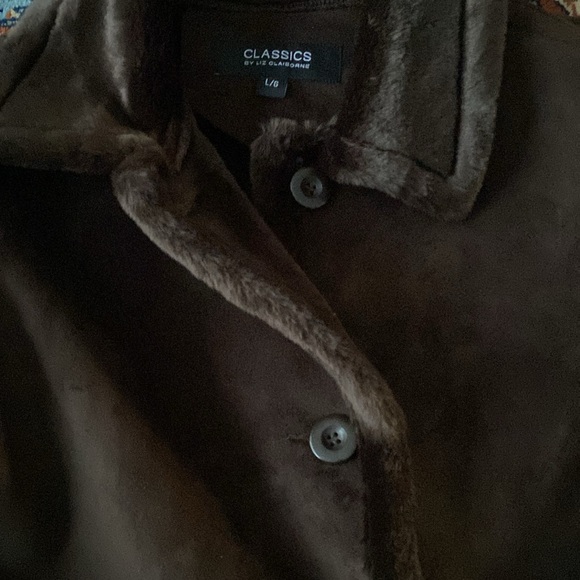 Liz Claiborne Faux Suede and Fur Lined Coat - Picture 4 of 7